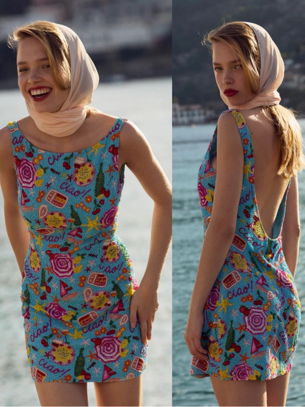 For Love & Lemons Ciao Beaded Mini Dress NEW with tags